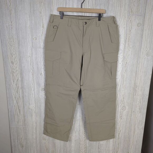 Duluth Trading Co Tan Khaki Pants Size 40x30 Zip Off Shorts No Fly Zone - Picture 1 of 8